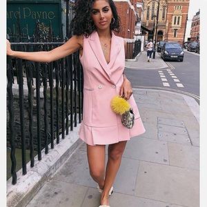 Zara pleated blazer dress